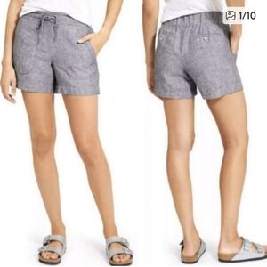 Athleta Shorts Women's 4 Heathered Flint 100% Linen